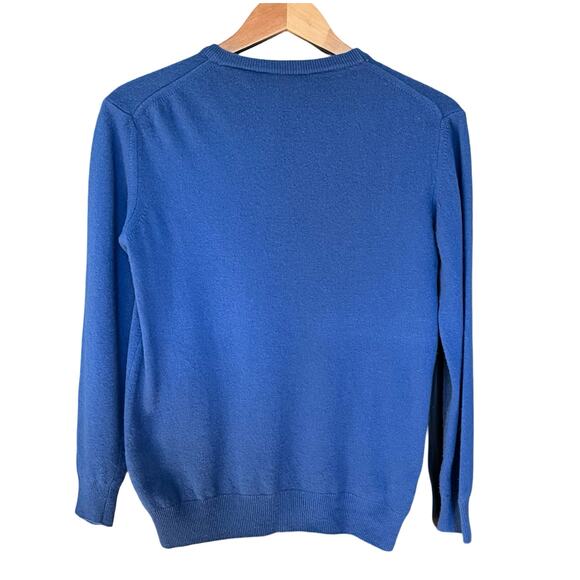 CASHMERE Blend Silk Wool Men's Small Sweater Blue Soft Crew Neck Pullover - Picture 4 of 6